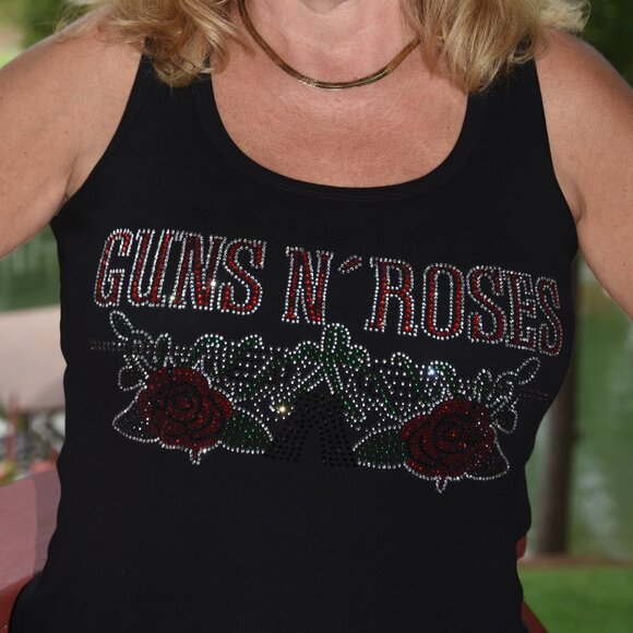Guns N Roses   Rhinestone  bling sleeveless tank top  XS,S,M,L,XL,XXL,… - Picture 4 of 9